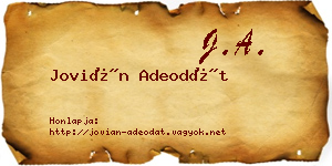 Jovián Adeodát névjegykártya